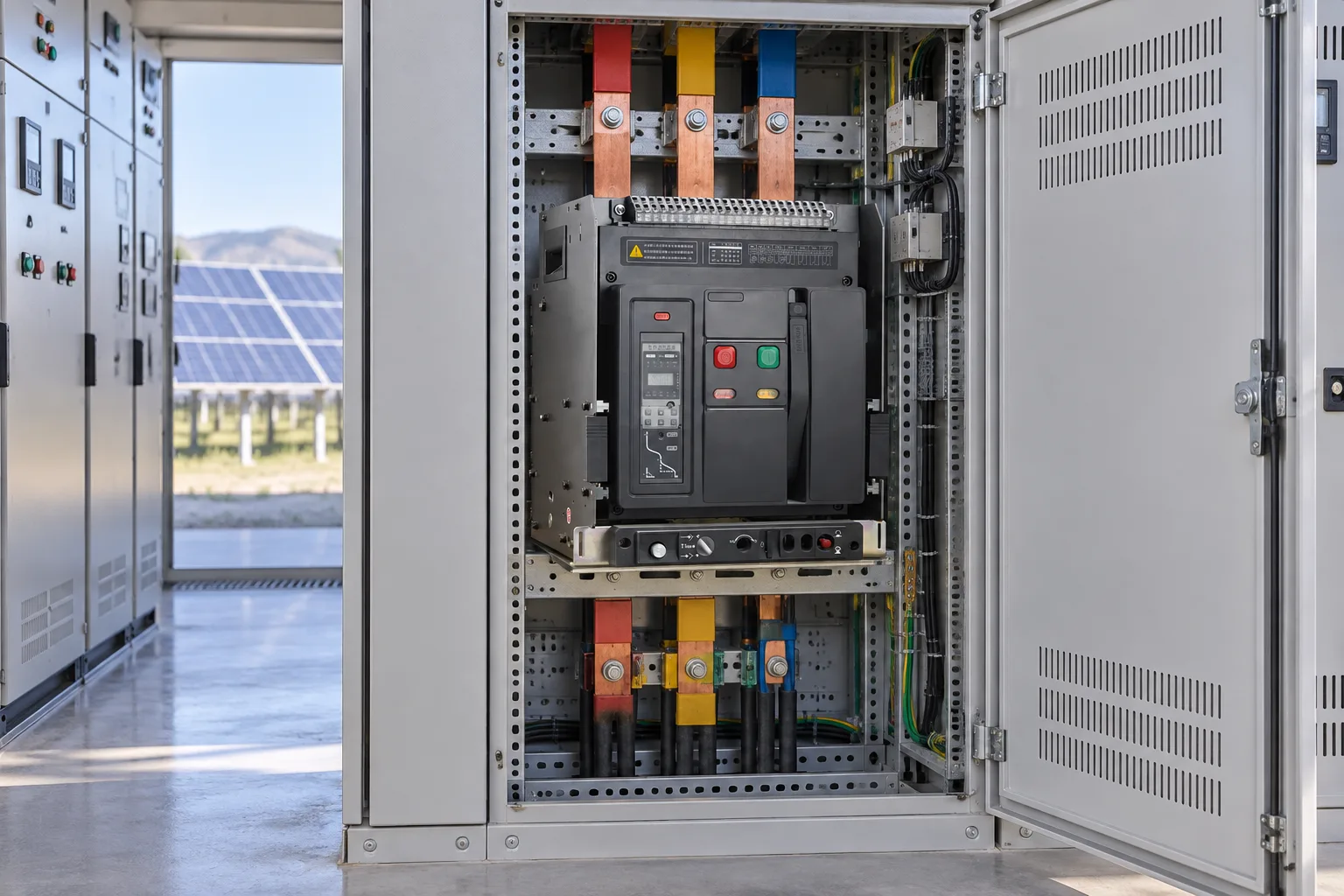 W9 WEW3-2500 air circuit breaker installed in a realistic electrical distribution setting
