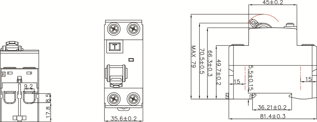 MCCB circuit breaker 2 Pole RCD residual current circuit breaker Type AC or Type A RCCB JCRD2-125 detail image 2