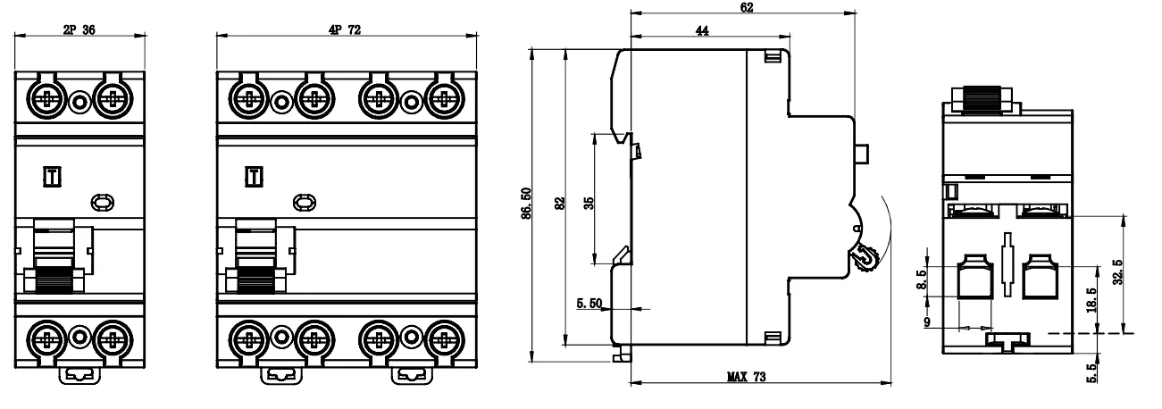 MCCB circuit breaker Residual Current JC3RH-B Type B detail image 4