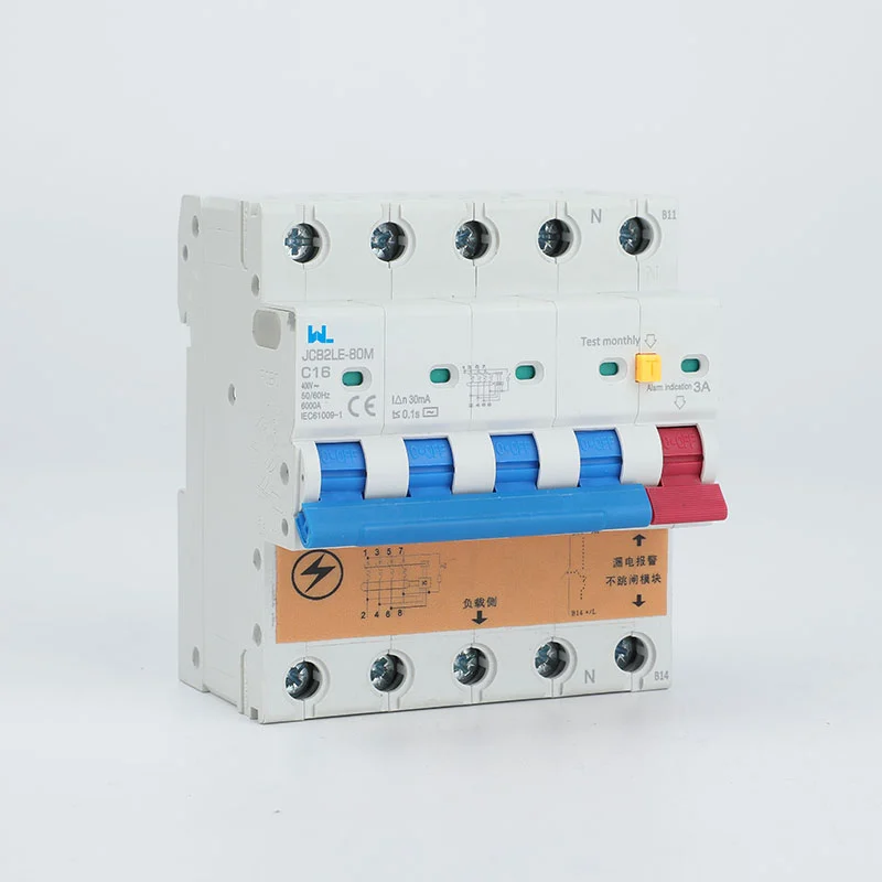 RCBO With Alarm 6kA Safety Switch Circuit Breaker JCB2LE-80M4P+A 4 Pole Gallery image 3