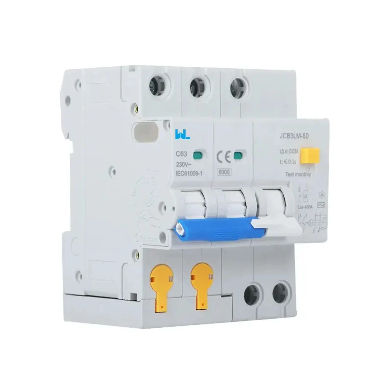 Residual Current Operated Circuit Breaker RCBO JCB3LM-80 ELCB Earth Leakage Circuit Breaker Gallery image 3