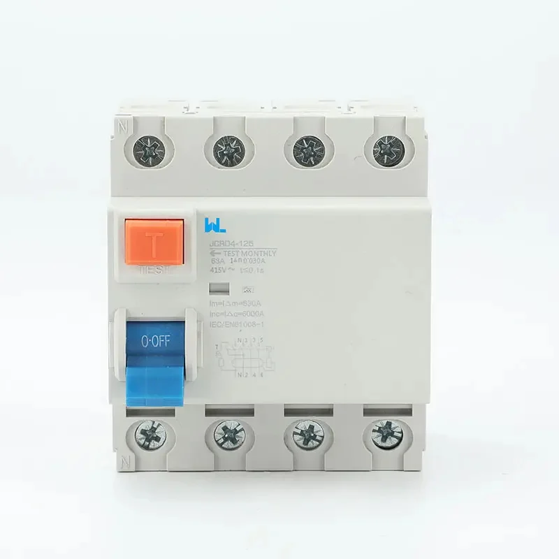 MCCB circuit breaker RCD residual current circuit breaker JCRD4-125 4 Pole Type AC or Type A RCCB Gallery image 2