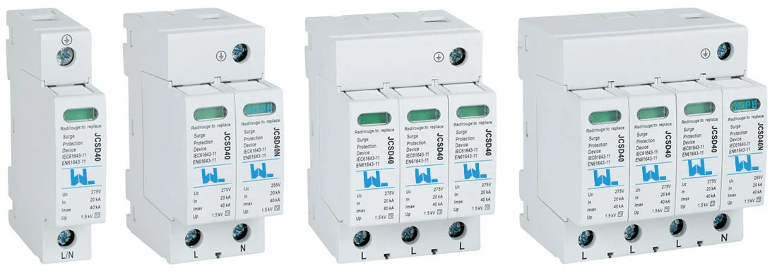 DIN rail surge protection device with status indication