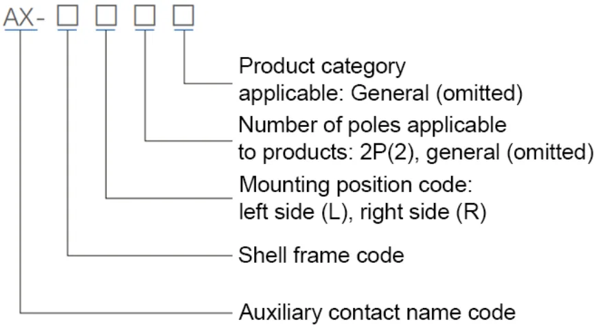 Mccb accessories Aauxiliary contact single Aauxiliary with wiring or termial detail image 1