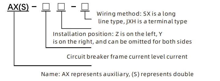 mccb accessories Aauxiliary contact single Aauxiliary with wiring or termial detail image 1