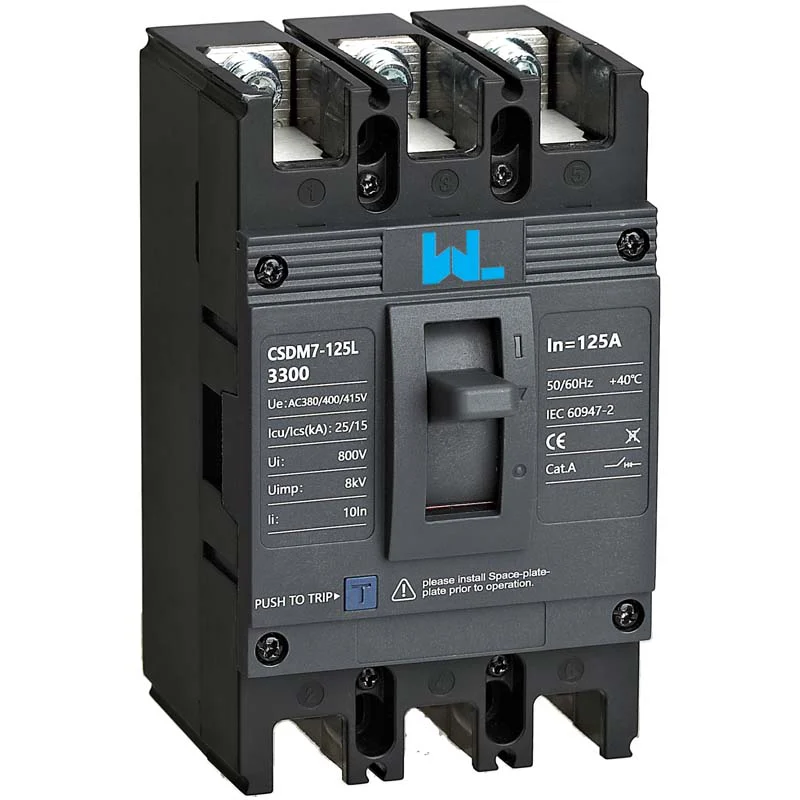 MCCB circuit breaker CSDM7-125L-3300 CSDM7-125-3300 3P 125A 125a mccb industrial circuit breaker thermal and magnetic circuit breaker Gallery image 1