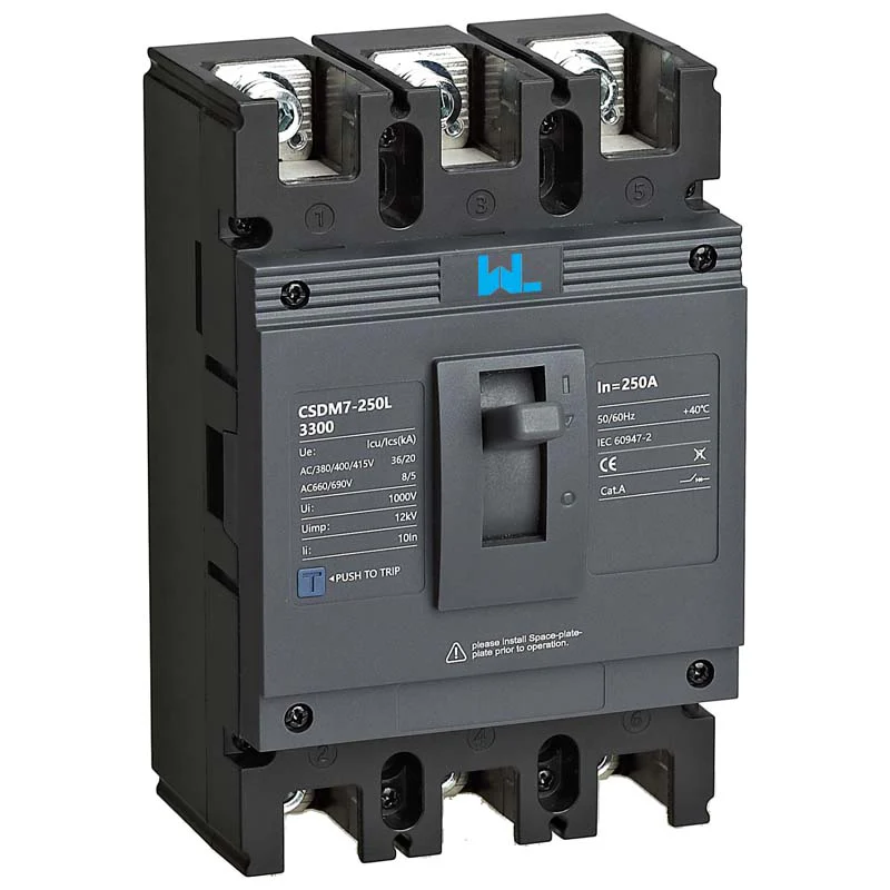 CSDM7 250 amp three-pole molded case circuit breaker on the public test site