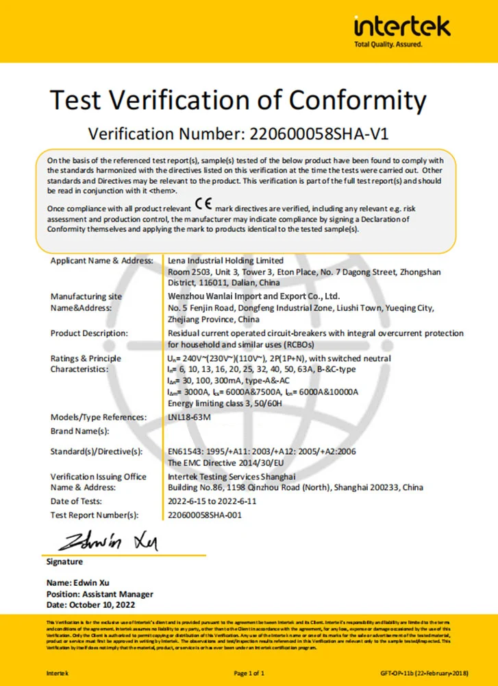 RCBO-Certification
