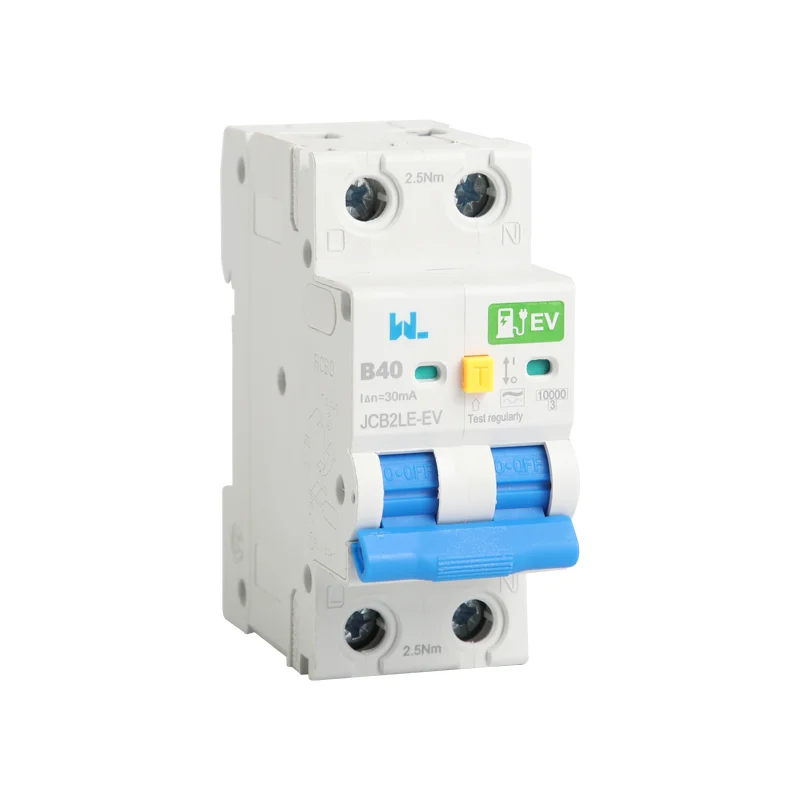 RCBO Residual Current Circuit Breaker With Over Current and Leakage protection，Differential circuit breaker JCB2LE-EV 2 Pole Gallery image 1