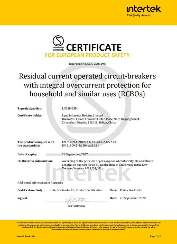 SEMKO-certification-rcbo