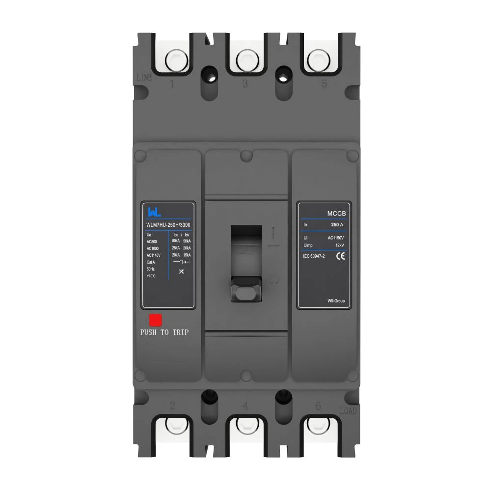 WLM7HU-250-3300 3P Photovoltaic solar mccb molded case circuit breaker 800V mccb 800VAC/1000VAC/1140VAC mccb 250A mccb Gallery image 1