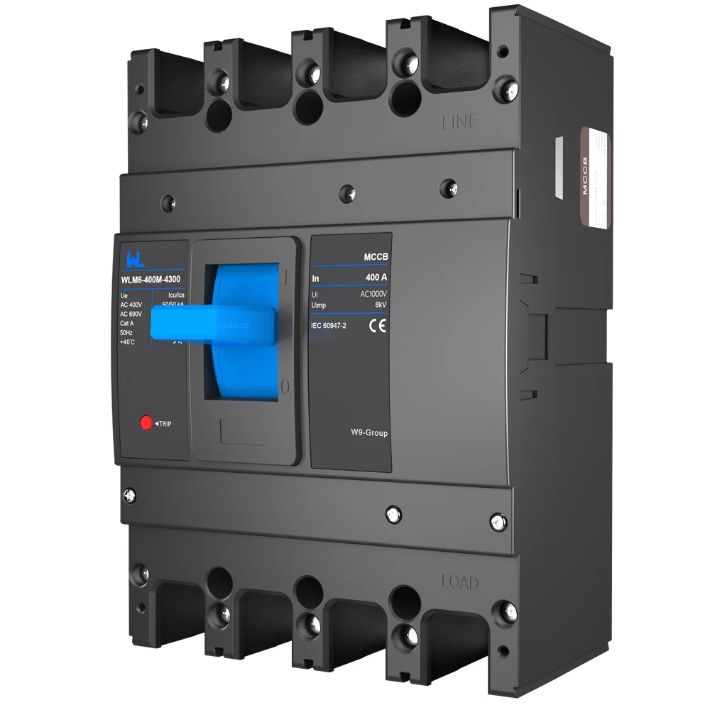 MCCB circuit breaker WLM6-400A-3300 3P/4P WLM6 Series 400vac Thermal magnetic type moulded case circuit breaker 400V/690V 400A 3/4 Poles Gallery image 7