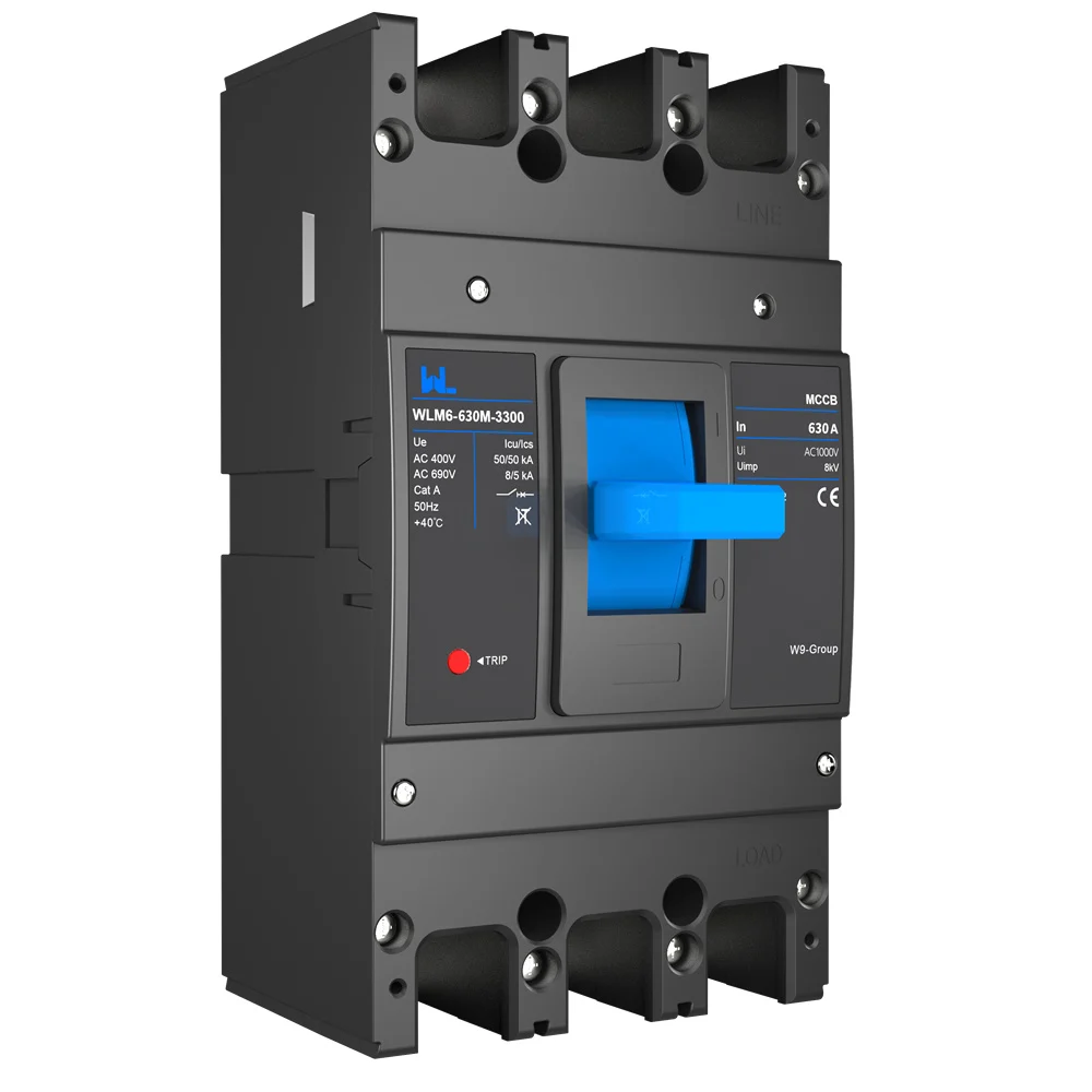 MCCB circuit breaker WLM6-630A-3300 3P/4P WLM6 Series thermal magnetic type mccb 400V/690V 630 amp 3/4 Poles Gallery image 2