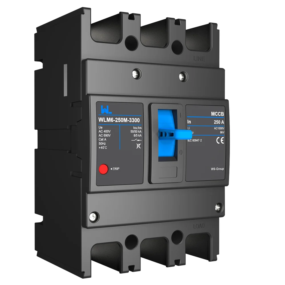 MCCB circuit breaker WLM6 Series industrial thermal magnetic type circuit breaker 400V/690V 250A 3/4 Poles Gallery image 2