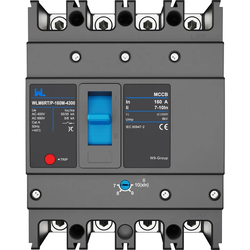 Adjustable Mccb WLM6RT-160A-3300 3P WLM6RT Series thermal magnetic type mccb 400V/690V mccb 125A 3 Poles Gallery image 15