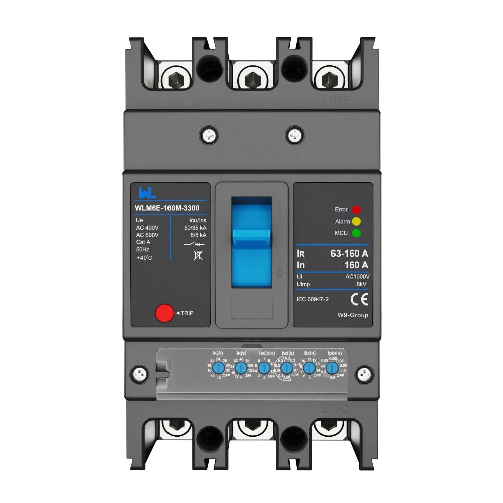 MCCB circuit breaker WLM6E-160A-3300 3P/4P WLM6E Series electronic circuit breaker lsig circuit breaker MCCB 125 A 3 Poles/4 Poles Gallery image 1