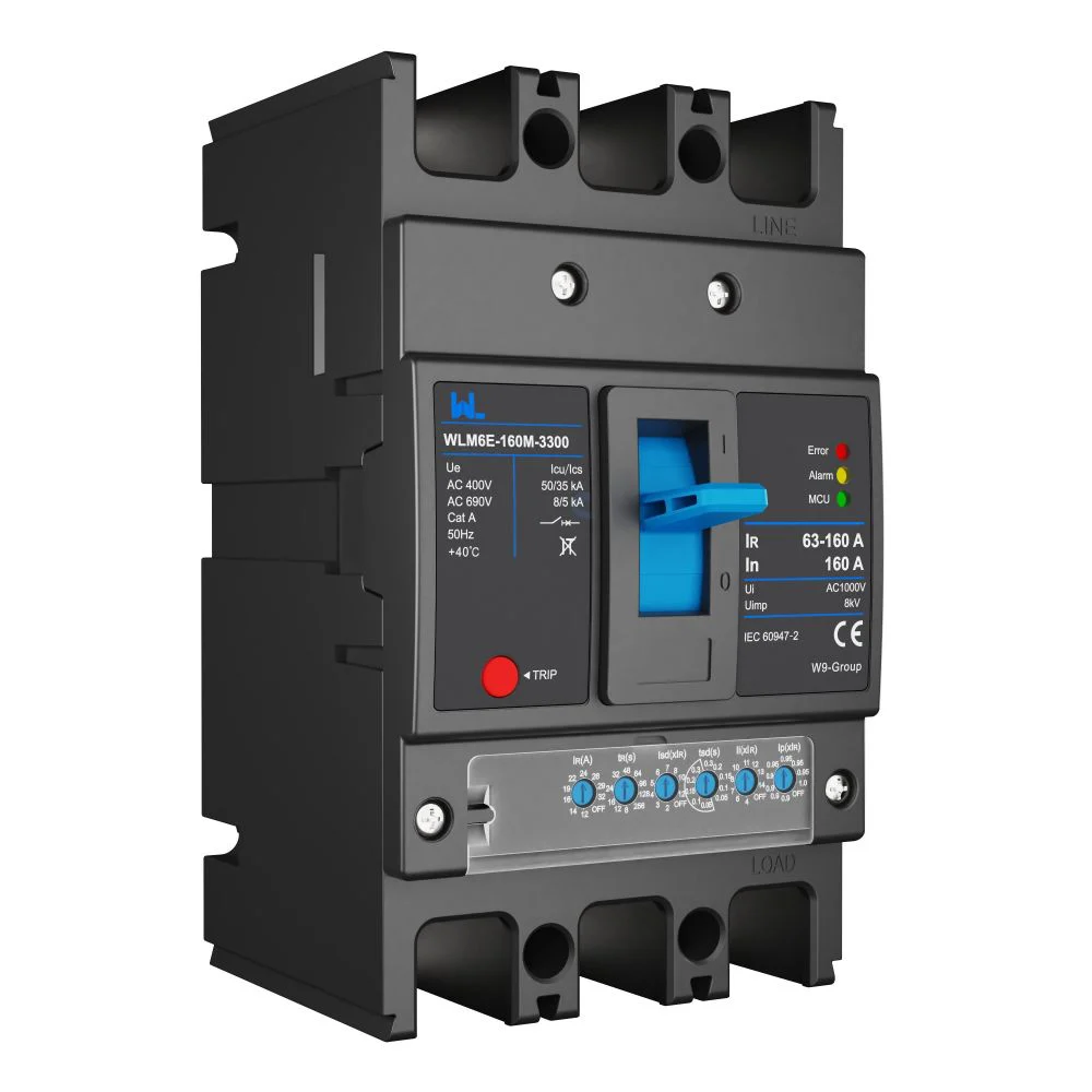 MCCB circuit breaker WLM6E-160A-3300 3P/4P WLM6E Series electronic circuit breaker lsig circuit breaker MCCB 125 A 3 Poles/4 Poles Gallery image 3