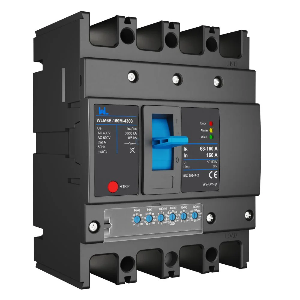 MCCB circuit breaker WLM6E-160A-3300 3P/4P WLM6E Series electronic circuit breaker lsig circuit breaker MCCB 125 A 3 Poles/4 Poles Gallery image 6