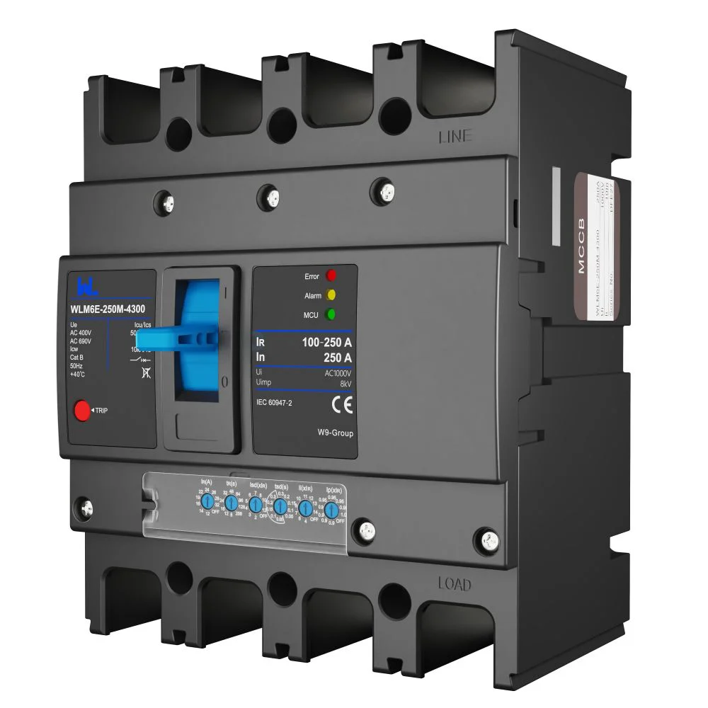 MCCB circuit breaker WLM6E-250A-3300 3P/4P WLM6E Series electronic circuit breaker Molded Case Circuit Breaker 400V/690V MCCB 250A 3/4 poles with modbus RS485 Gallery image 11
