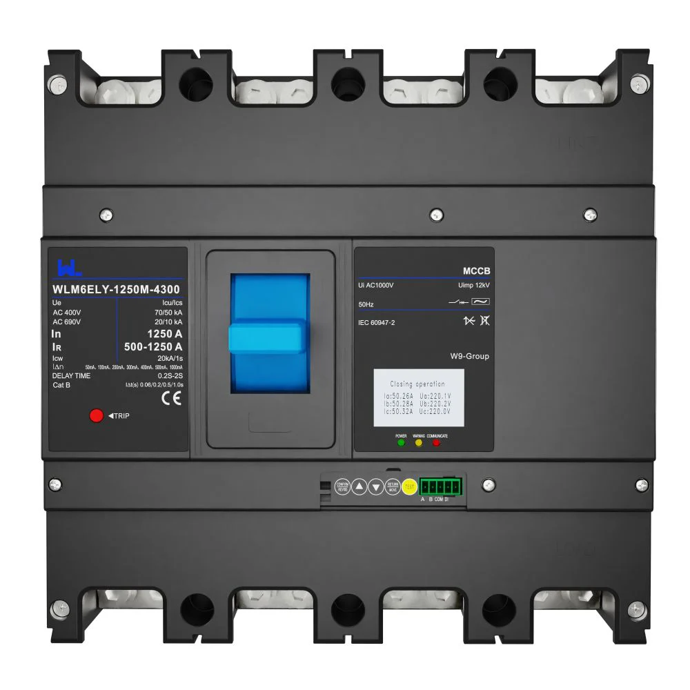 MCCB circuit breaker WLM6ELY-1250A-4300 3P WLM6E Series electronic lsig MCCB 1250A 4 Poles Gallery image 1
