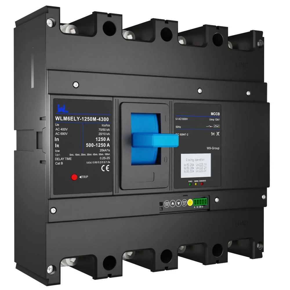 MCCB circuit breaker WLM6ELY-1250A-4300 3P WLM6E Series electronic lsig MCCB 1250A 4 Poles Gallery image 2