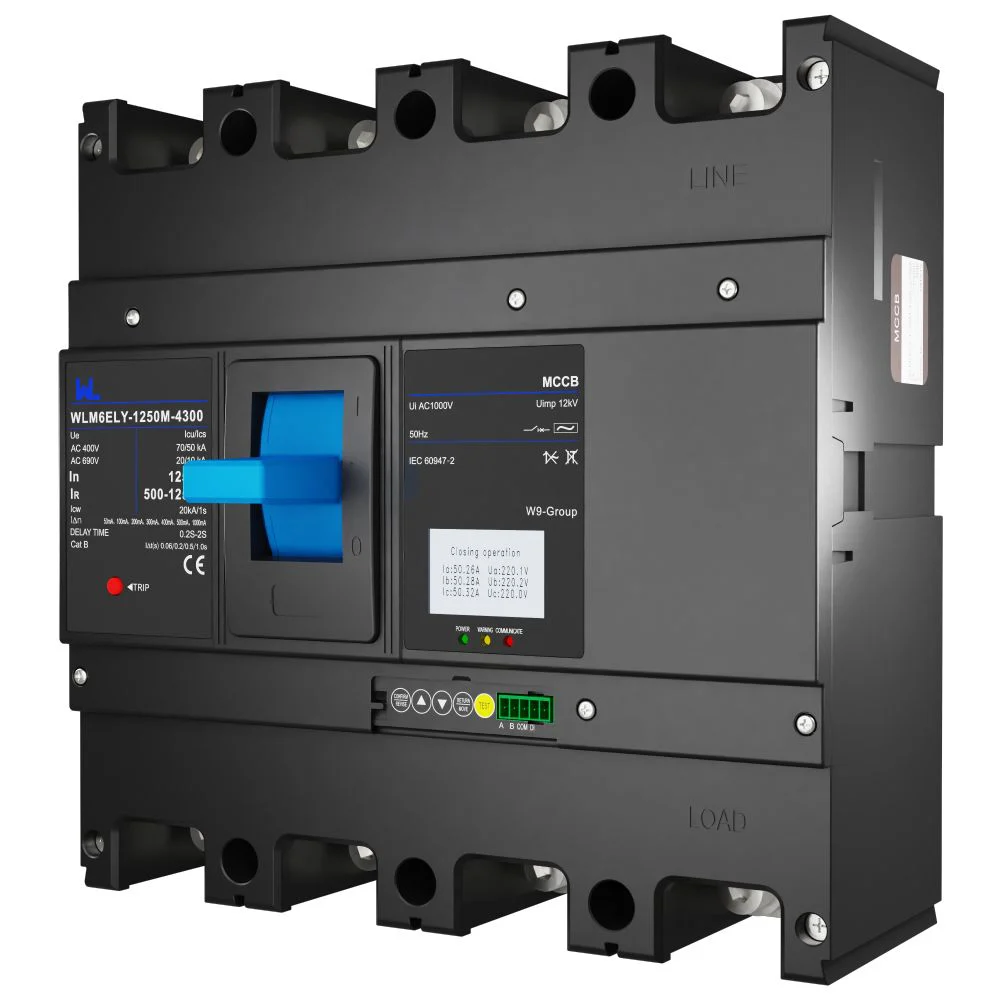 MCCB circuit breaker WLM6ELY-1250A-4300 3P WLM6E Series electronic lsig MCCB 1250A 4 Poles Gallery image 3