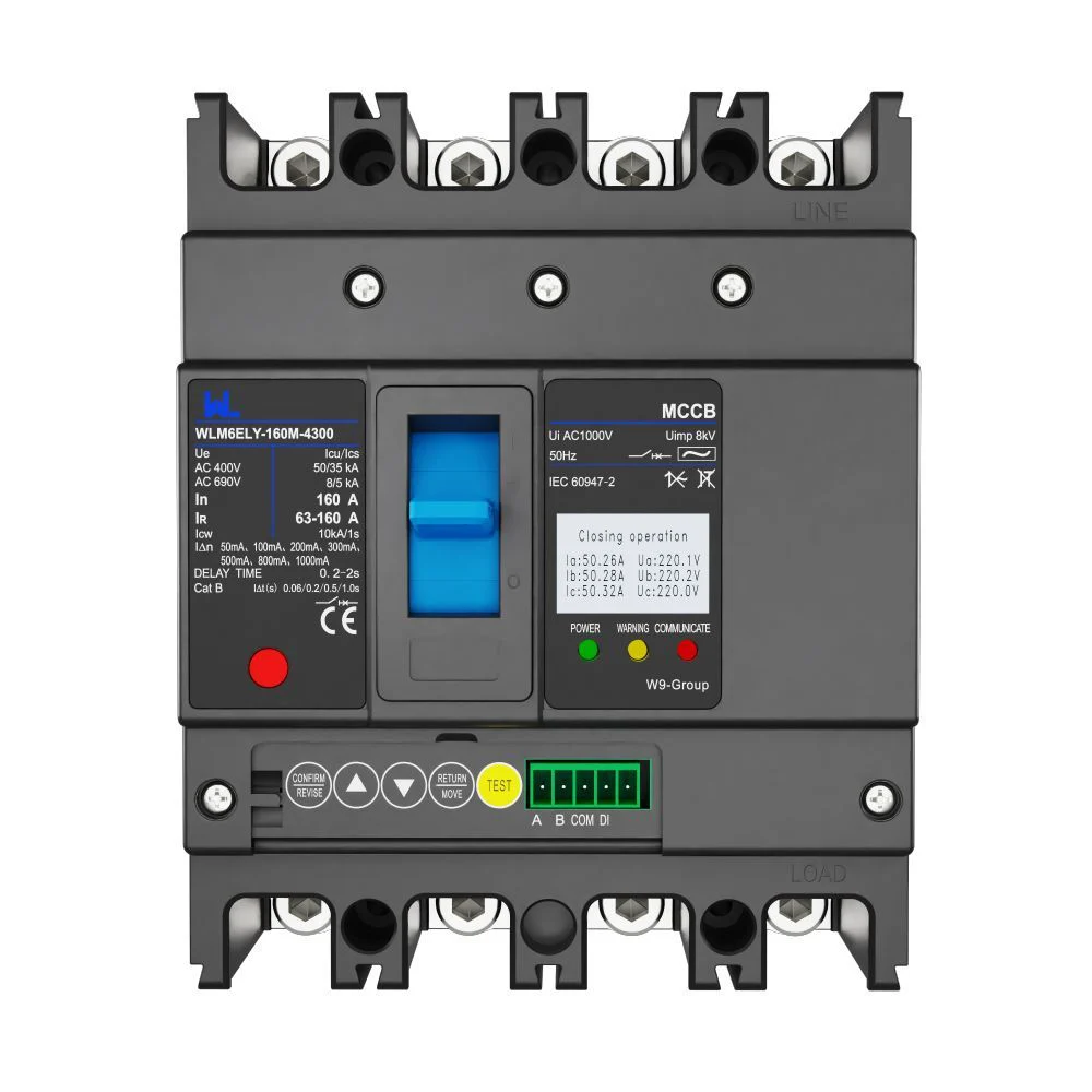 MCCB circuit breaker WLM6ELY-160A-4300 4P WLM6E Series electronic lsig 160A 4 Poles Gallery image 1
