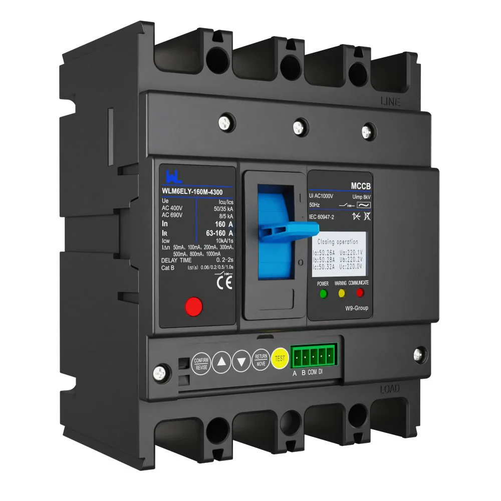 MCCB circuit breaker WLM6ELY-160A-4300 4P WLM6E Series electronic lsig 160A 4 Poles Gallery image 3
