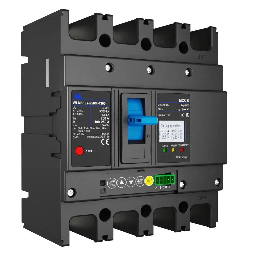 MCCB circuit breaker WLM6ELY-250A-4300 3P WLM6E Series electronic lsig 250A 4 Poles Gallery image 2