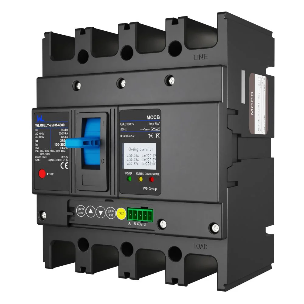 MCCB circuit breaker WLM6ELY-250A-4300 3P WLM6E Series electronic lsig 250A 4 Poles Gallery image 3