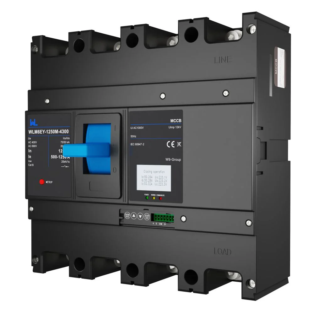 MCCB circuit breaker WLM6EY-1250A-3300 3P/4P liquid crystal type MCCB 1250A electronic 400V/690V 3 Poles /4 Poles with Modbus RS485 Gallery image 5