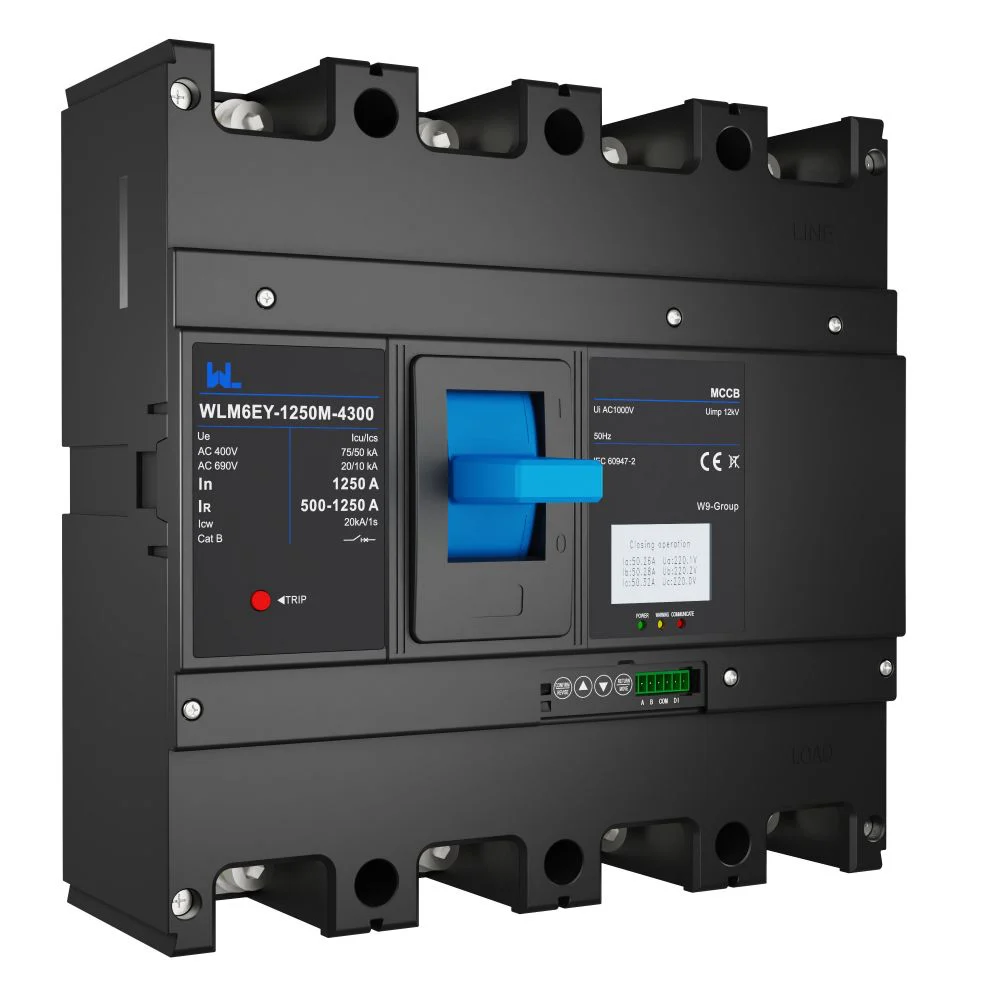 MCCB circuit breaker WLM6EY-1250A-3300 3P/4P liquid crystal type MCCB 1250A electronic 400V/690V 3 Poles /4 Poles with Modbus RS485 Gallery image 6