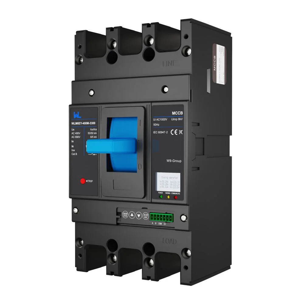 MCCB circuit breaker WLM6EY-400-3300 3P/4P remote control 400VAC 400A 3 Poles / 4 Poles liquid crystal type molded with Modbus RS485 Gallery image 2