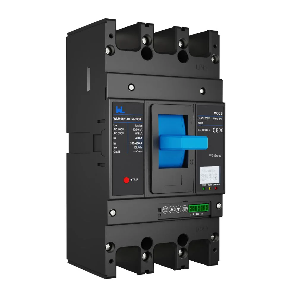 MCCB circuit breaker WLM6EY-400-3300 3P/4P remote control 400VAC 400A 3 Poles / 4 Poles liquid crystal type molded with Modbus RS485 Gallery image 3