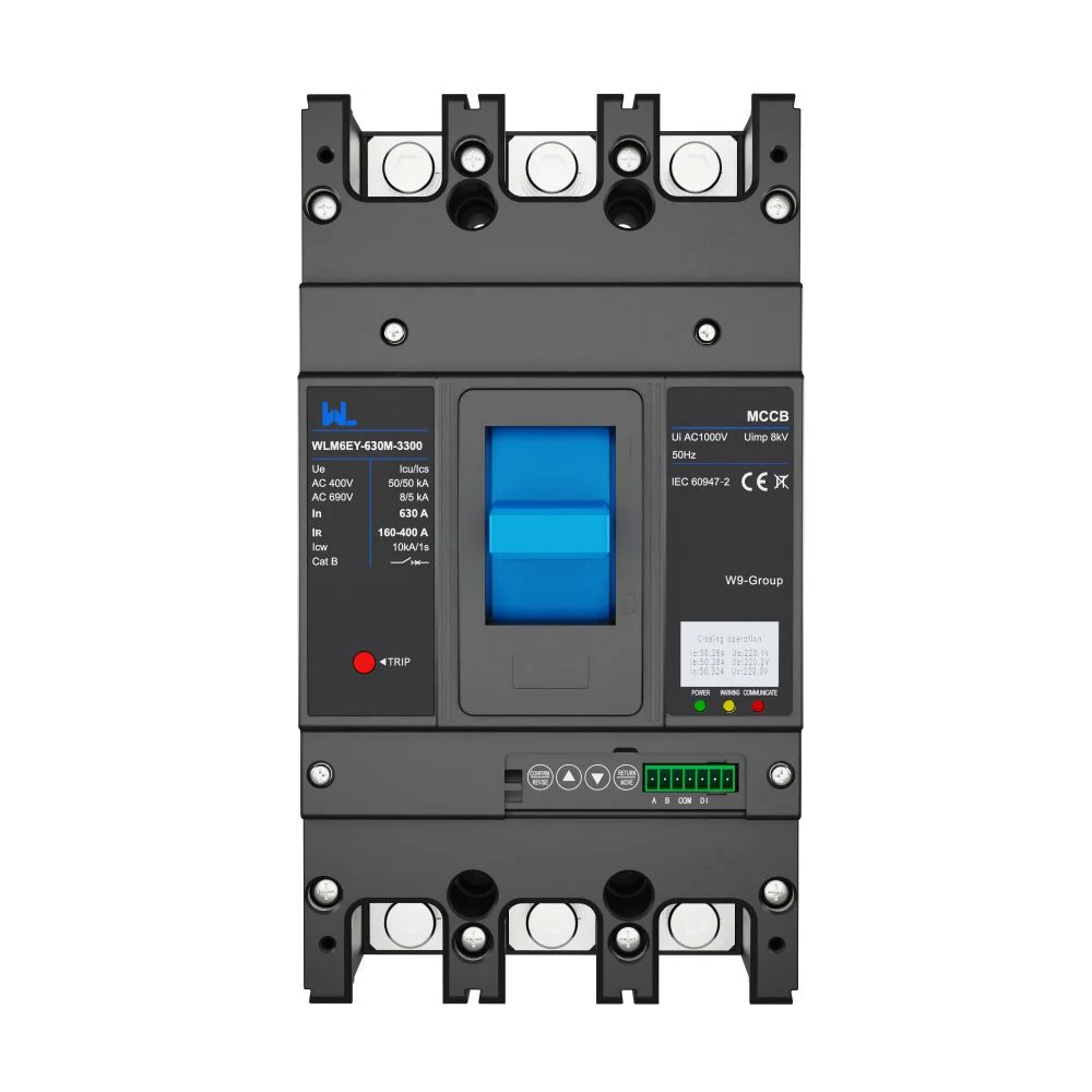 MCCB circuit breaker WLM6EY-630-3300 3P/4P remote control 400VAC 630A 3 Poles/4 Poles liquid crystal type molded with Modbus RS485 Gallery image 1