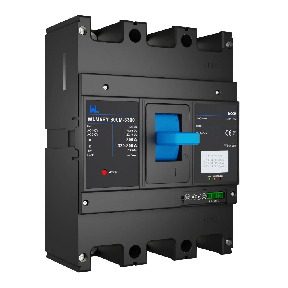 MCCB circuit breaker WLM6EY-800A-3300 3P/4P WLM6E Series electronic type 400V/690V 800 amp 3 Poles/4 Poles built in lsig molded with Modbus RS485 Gallery image 2