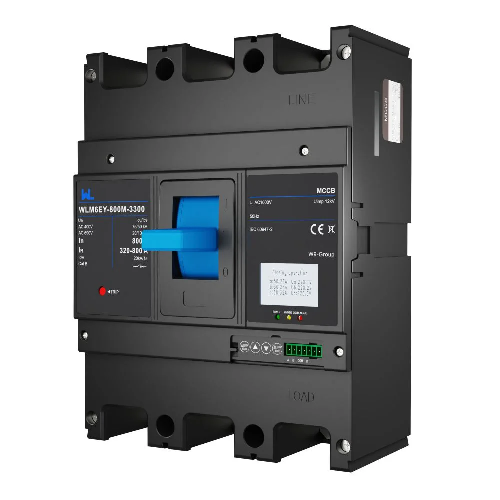 MCCB circuit breaker WLM6EY-800A-3300 3P/4P WLM6E Series electronic type 400V/690V 800 amp 3 Poles/4 Poles built in lsig molded with Modbus RS485 Gallery image 3