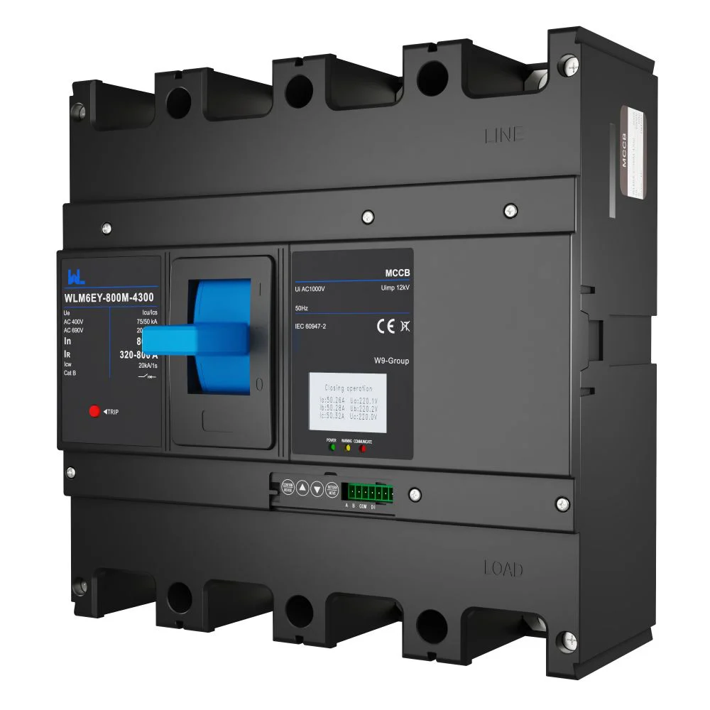 MCCB circuit breaker WLM6EY-800A-3300 3P/4P WLM6E Series electronic type 400V/690V 800 amp 3 Poles/4 Poles built in lsig molded with Modbus RS485 Gallery image 6