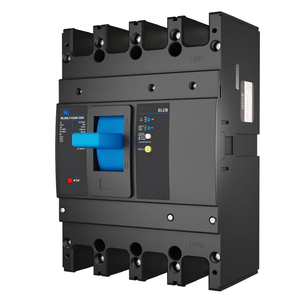MCCB circuit breaker WLM6LY-630A-4300 4P WLM6L Series earth leakage protection type circuit breaker 400V 630a 3 poles 4 Poles Gallery image 5