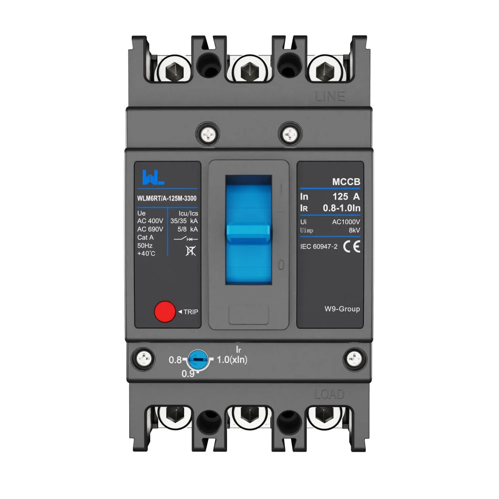 Adjustable Mccb WLM6RT-125A-3300 3P WLM6RT Series thermal magnetic type mccb 400V/690V mccb 125A 3 Poles/4 Poles Gallery image 1