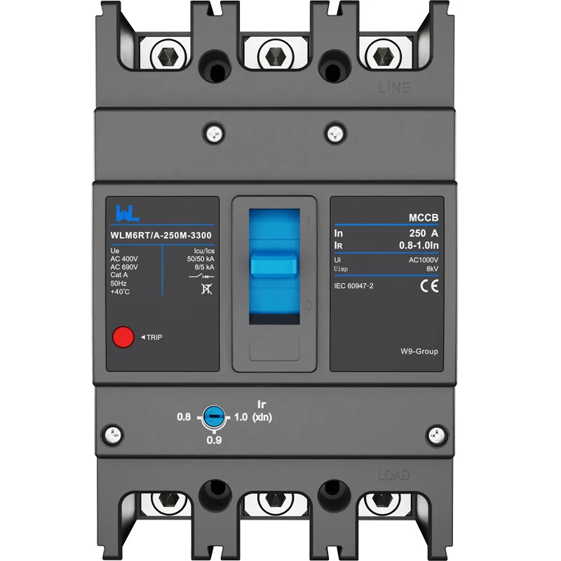 Adjustable Mccb WLM6RT-250A-3300 3P/4P WLM6RT Series industrial thermal magnetic type circuit breaker 400V/690V mccb 250A 3/4 Poles Gallery image 11