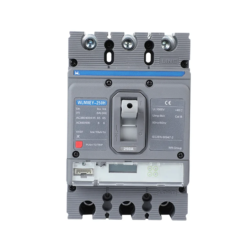 MCCB circuit breaker WLM8EY-250H-3300 250 amp 3 poles LCD ELECTRONIC TYPE Gallery image 1