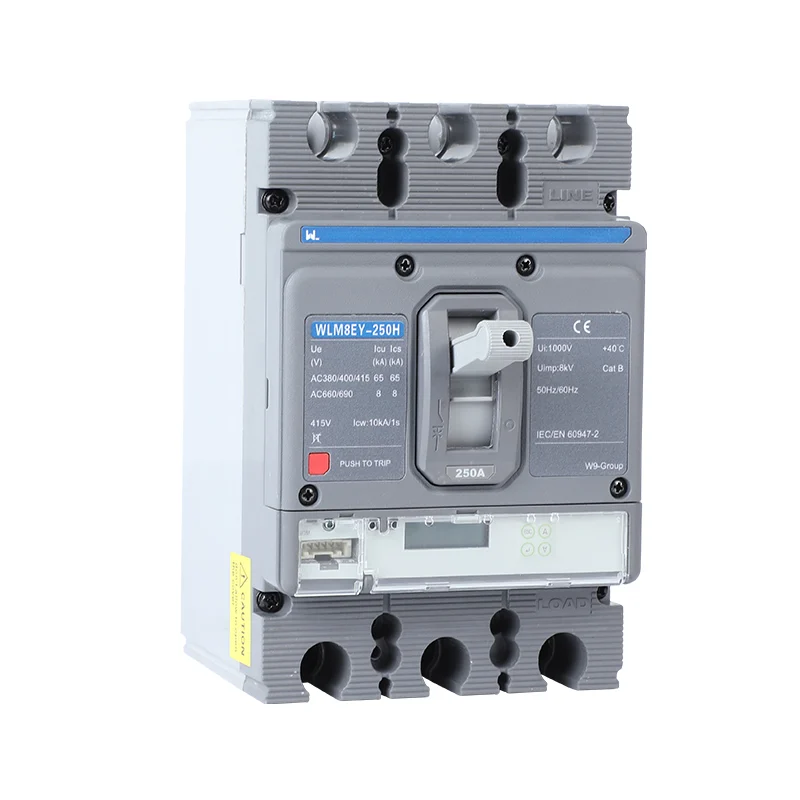 MCCB circuit breaker WLM8EY-250H-3300 250 amp 3 poles LCD ELECTRONIC TYPE Gallery image 3