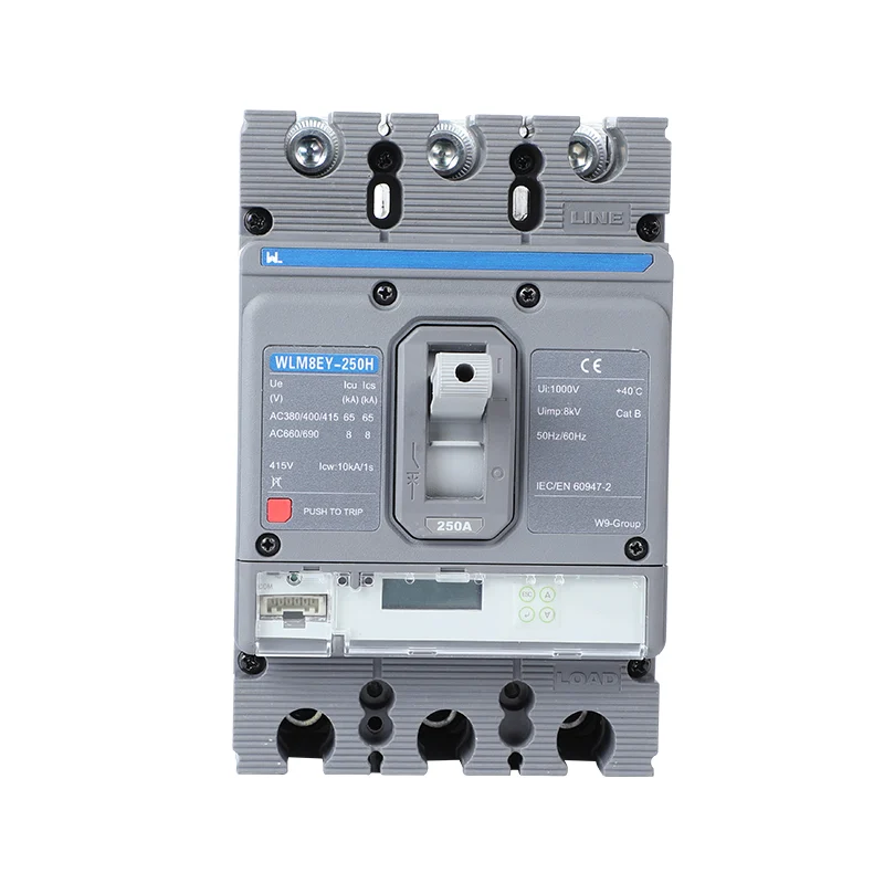 MCCB circuit breaker WLM8EY-250H-3300 250 amp 3 poles LCD ELECTRONIC TYPE Gallery image 4