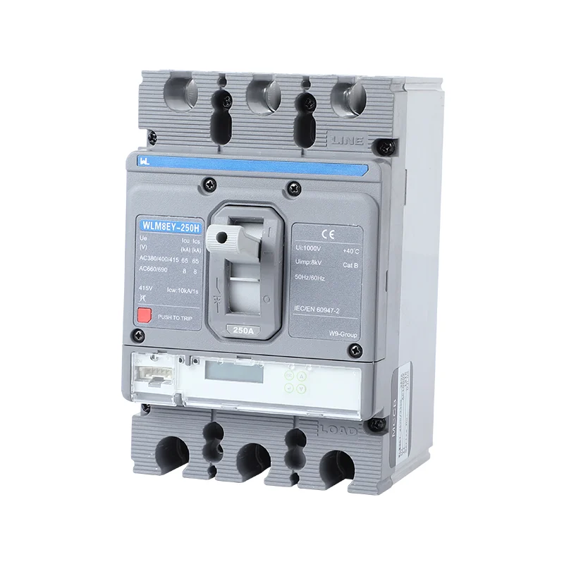 MCCB circuit breaker WLM8EY-250H-3300 250 amp 3 poles LCD ELECTRONIC TYPE Gallery image 5