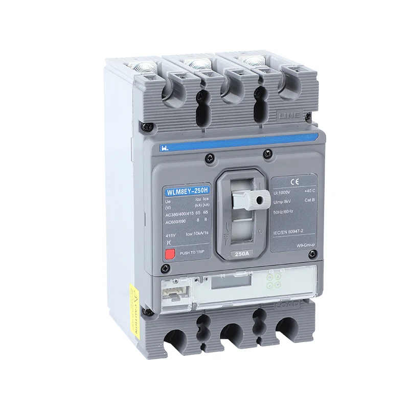 MCCB circuit breaker WLM8EY-250H-3300 250 amp 3 poles LCD ELECTRONIC TYPE Gallery image 6