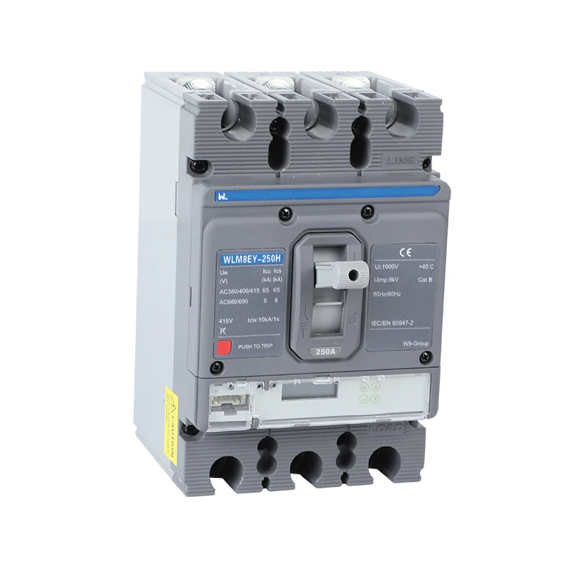 MCCB circuit breaker WLM8EY-250H-3300 250 amp 3 poles LCD ELECTRONIC TYPE Gallery image 7