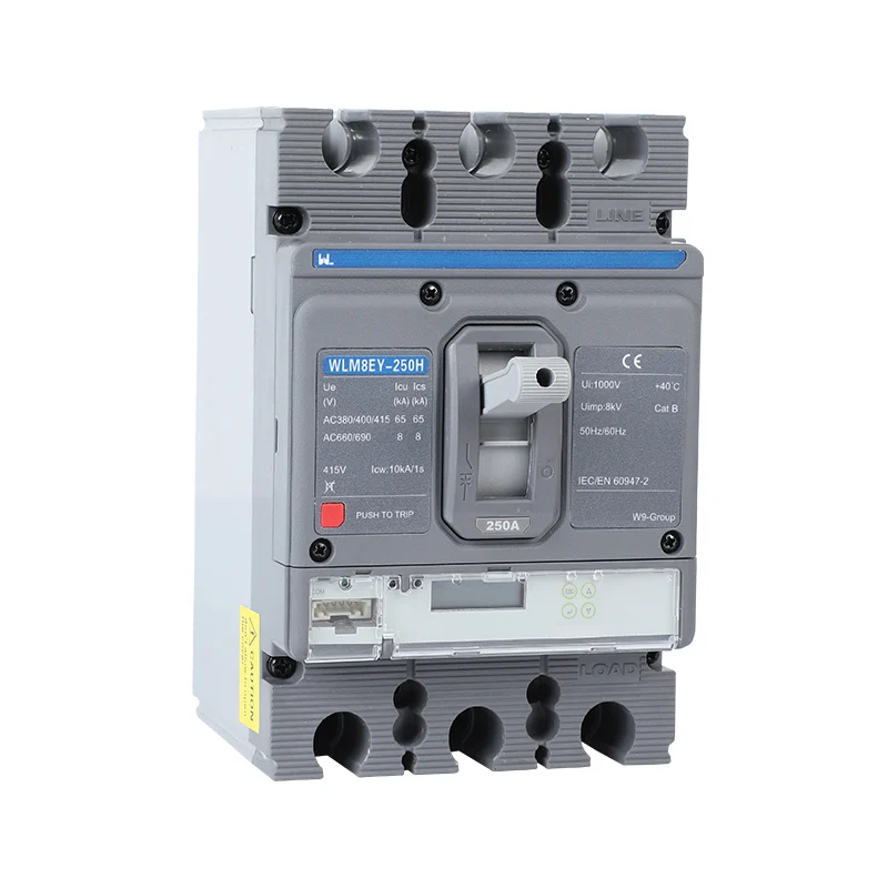MCCB circuit breaker WLM8EY-250H-3300 250 amp 3 poles LCD ELECTRONIC TYPE Gallery image 8