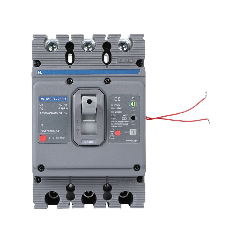 MCCB circuit breaker WLM8LY-250H-3300 WLM8LY Series earth leakage protection type Residual Current 400V 250A 3 poles Gallery image 1