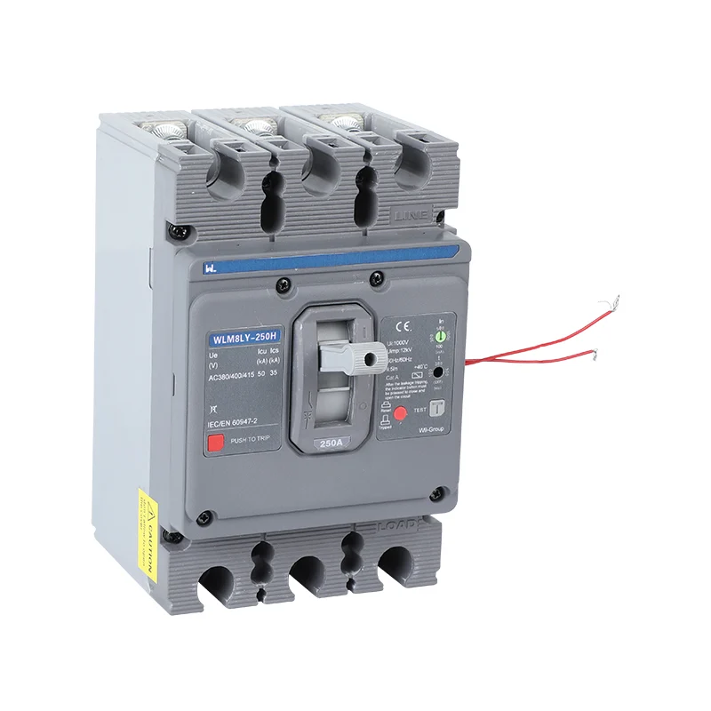MCCB circuit breaker WLM8LY-250H-3300 WLM8LY Series earth leakage protection type Residual Current 400V 250A 3 poles Gallery image 2